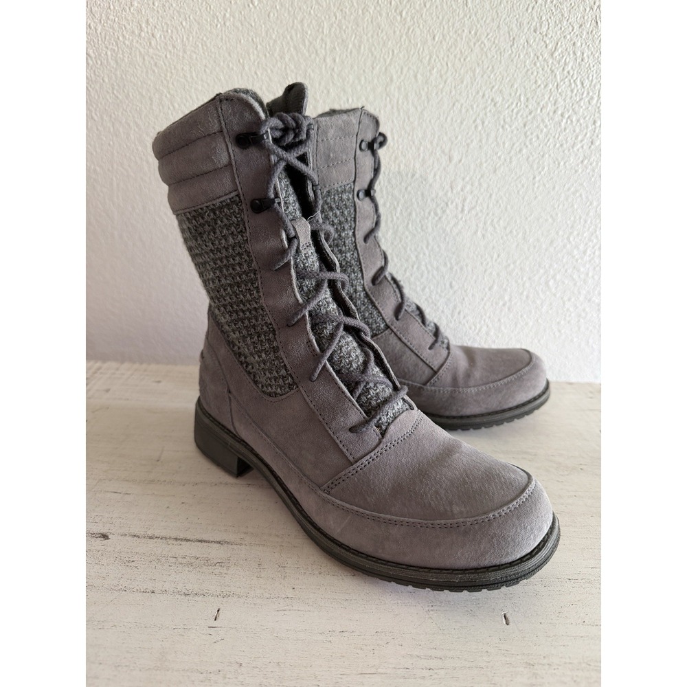The North Face Gray Suede Leather Midcalf Boots LACE Up Boots Womens 6.5